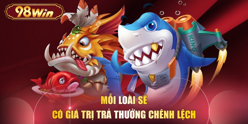 Mỗi loài sẽ có giá trị trả thưởng chênh lệch